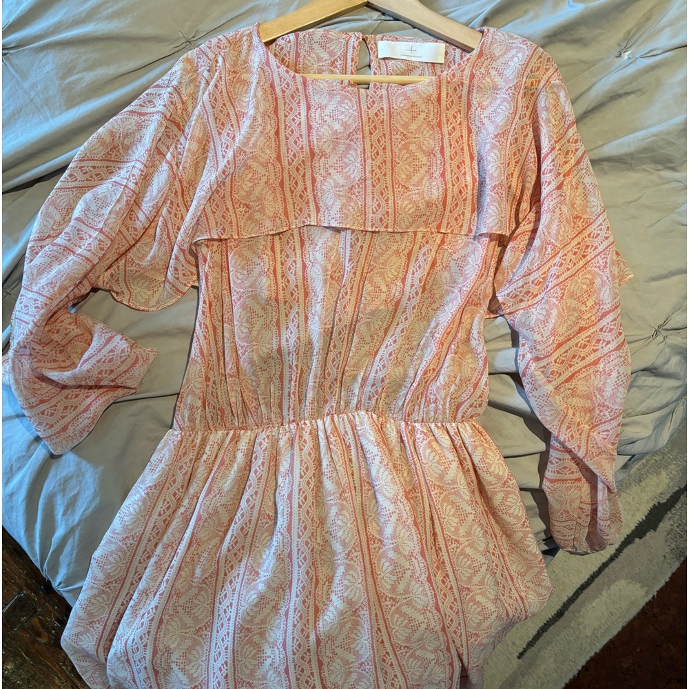 Thakoon Addition Silk Mini Dress with long Sleeves and Cut Out Back Size 12